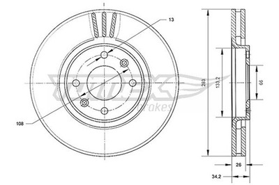 ГАЛЬМІВНІ ДИСКИ ГАЛЬМІВНІ TOMEX BRAKES TX 70-24