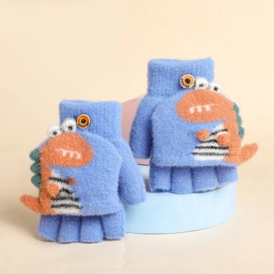 Cartoon Baby Mittens Winter Warm Kids Baby Girl Gloves Knitted Children