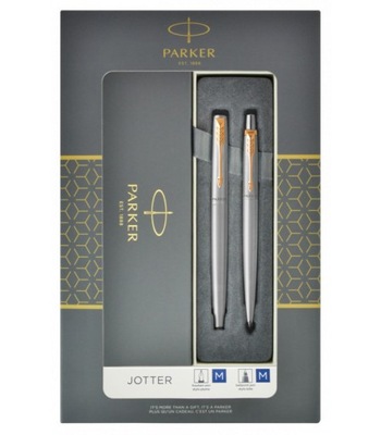 ZESTAW PARKER pióro długopis Jotter GT stalowy