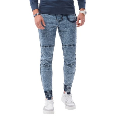 Spodnie męskie jeansowe joggery P1056 j. nieb. L