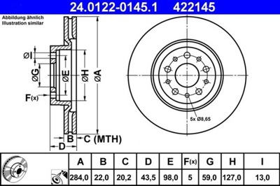 2X ДИСК ТОРМОЗНОЙ ALFA ПЕРЕД 147/156/164/GT 87-10 24.0122-0145.1