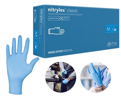 RĘKAWICE NITRYLOWE NITRYLEX CLASSIC BLUE 100 SZT M