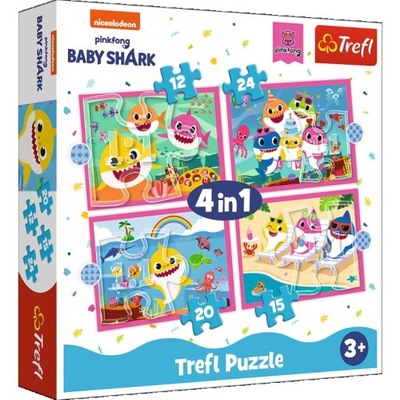 Rodzina Rekinów - Puzzle 4w1 - TREFL 3+