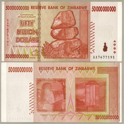 Zimbabwe 50000000000 Dolar 2008 P-87 AU