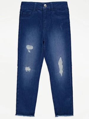 SPODNIE jeans przetarcia 122-128 cm 7-8 lat GEORGE