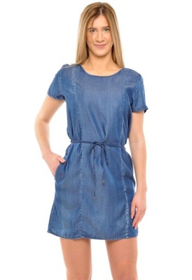 WRANGER sukienka BLUE lyocell SHIFT DRE _ L
