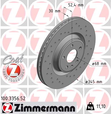 ZIMMERMANN 100.3356.52 DISCO DE FRENADO  