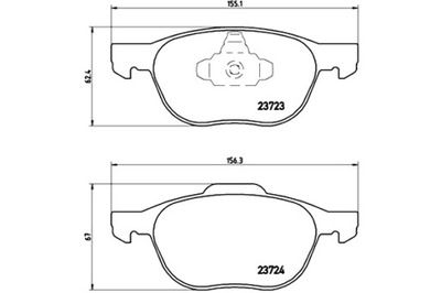 BREMBO КОЛОДКИ ТОРМОЗНЫЕ ПЕРЕД VOLVO C30 C70 II S40 II V40 V50 FORD