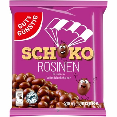 Schoko Rosinen rodzynki w czekoladzie Edeka 200g