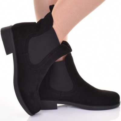 MODNE BOTKI WSUWANE NA GUMKACH PŁASKI OBCAS OCIEPLONE KLASYCZNE