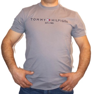 Tommy Hilfiger Koszulka T-shirt szara logo Tee est. L new