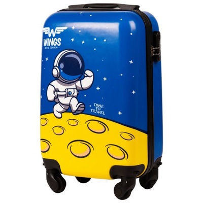 WALIZKA KIDS KABINOWA TWARDA WINGS BLUE ASTRONAUT XS 18"