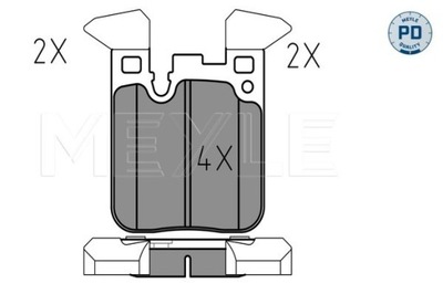 КОЛОДКИ HAM. BMW T. 1/2/3/4 11- 0252502916/PD MEYLE