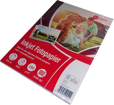 PAPIER FOTO A3 50ark 180g MAT GoPaper