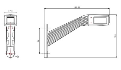 ФАРА ГАБАРИТНАЯ LED (СВЕТОДИОД ) 12V 24V ПРАВОЕ BIAŁO-CZERWONO-POMARAŃCZOWA ДЛИННАЯ UKOŚNA