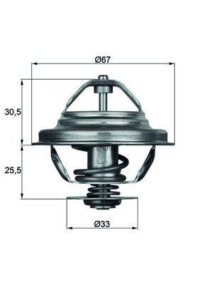 MAHLE TX 27 71D ТЕРМОСТАТ, СЕРЕДИНА ОХЛАЖДАЮЧАЯ