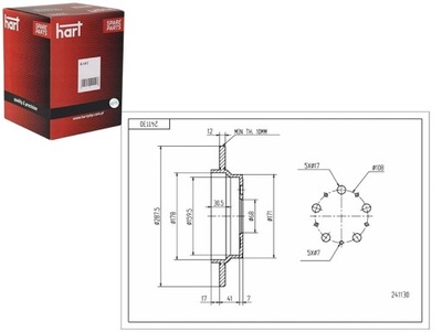 DISCOS DE FRENADO 2SZT. PARTE TRASERA VOLVO S80 98- MALOWANE HART  