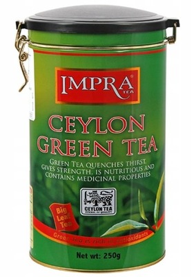 Herbata zielona liściasta Impra 250 g Ceylon Green Tea puszka