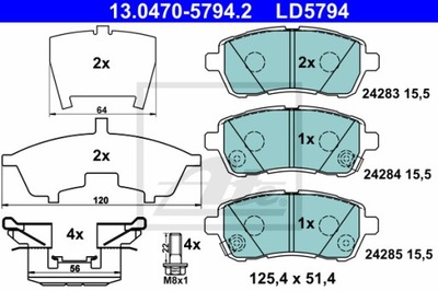 КОЛОДКИ ГАЛЬМІВНІ ATE CERAMIC ATE 13.0470-5794.2