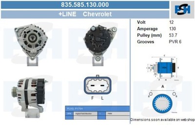 BV PSH ГЕНЕРАТОР CHEVROLET 130A ГЕНЕРАТОР 