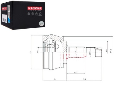 KAMOKA КОМПЛЕКТ ШАРНИРА ПРИВОДНОГО KAM, 6964 FIAT PUNTO,STILO