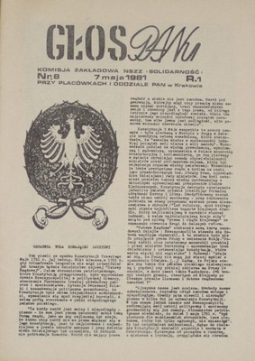 GŁOS PAN-u nr 8, Solidarność PAN Kraków 1981