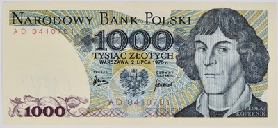 1.000 zł - 1975 rok - seria AD - UNC