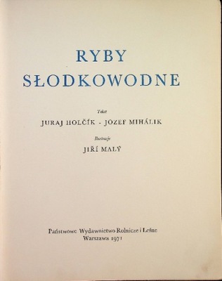 Juraj Holcik - Ryby Słodkowodne