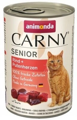 ANIMONDA Carny Senior smak: wołowina i serca indyka
