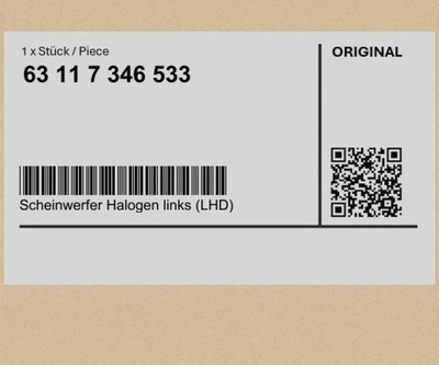 Фара галогенний, лівий lhd bmw x1 f48 фото №1