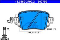 ATE ZAPATAS DE FRENADO PARTE TRASERA AUDI Q3 11- VW CADDY IV 15-/VW POLO VI  