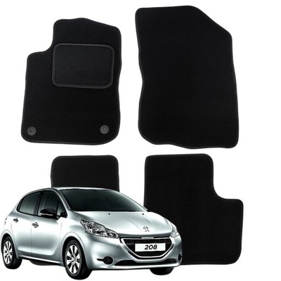 PEUGEOT 208 DE FELPA ALFOMBRILLAS PARA AUTO 2012 B  