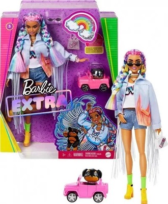 LALKA BARBIE EXTRA MODA PIESEK W AUTKU MATTEL