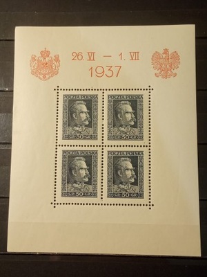 POLSKA Blok 3 ** 1937 Józef Piłsudski (3)