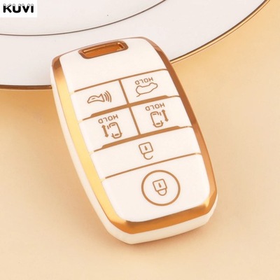 WHITE6 BUTTONS TPU CAR CASE CASE COVER FOB PARA KIA NUEVO SEDONA GRAND CARNIVA  