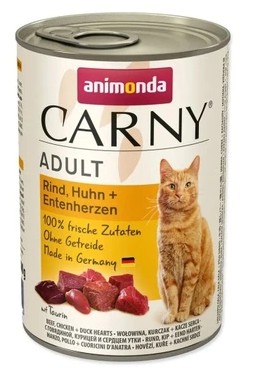 Animonda Carny 400g Adult Wołowina Kurczak Kacze Serca DE