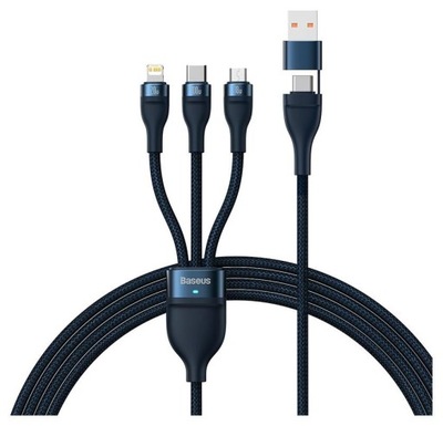Kabel USB 3w1 Baseus Flash Series 2, USB-C + micro USB + Lightning 1.2m