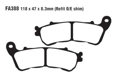 ZAPATAS DE FRENADO EBC SFA 388 HH HONDA NSS 250  