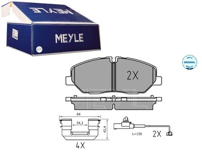 ZAPATAS DE FRENADO PARTE DELANTERA HYUNDAI H350 2.5D 04.15- MEYLE  