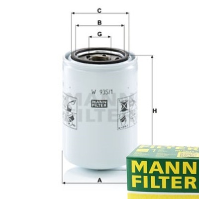 FILTRAS HIDRAULIKOS STEROWNICZEJ MANN-FILTER W935/1 