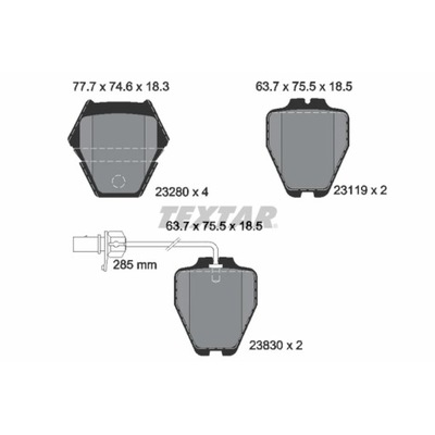 КОМПЛЕКТ КОЛОДОК ТОРМОЗНЫХ, ТОРМОЗА TARCZOWE TEXTAR 2328001