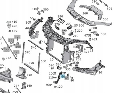 Оригінальний кронштейн поперечина prz l. mercedes ml 166 фото №1