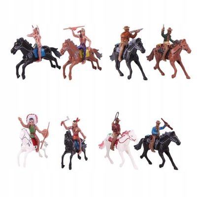 Zestaw 8 zachodnich kowbojów figurki indyjskie