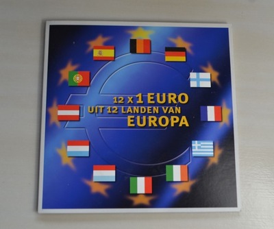 Monety Euro - 1 Euro - zestaw 12 monet - 12 państw - w blistrze