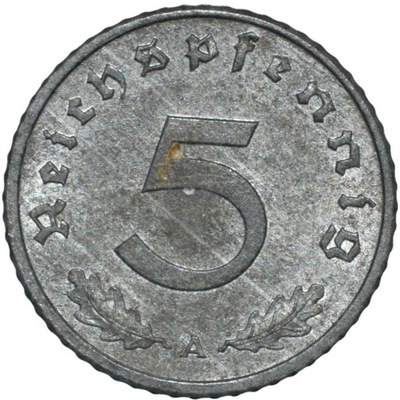 5 Reichspfennig 1943 A Stan ok. Menniczy
