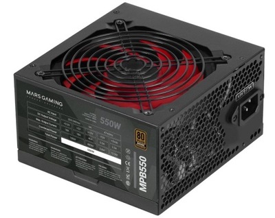 Zasilacz do komputera Mars Gaming MPB550 550 W 80 PLUS Bronze czarny