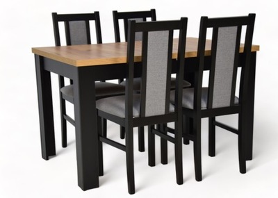 Zestaw Stół rozkładany 80x120/160 4 krzesła KOLORY
