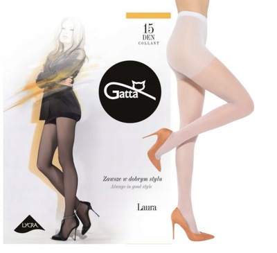 Rajstopy GATTA LAURA lycra 15/20 DEN 2-S bianco