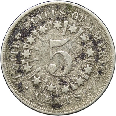 USA, 5 centów 1866, st. 4