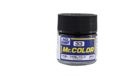 Mr.Color C033 Flat Black-Matt 10ml Cellulose Paint